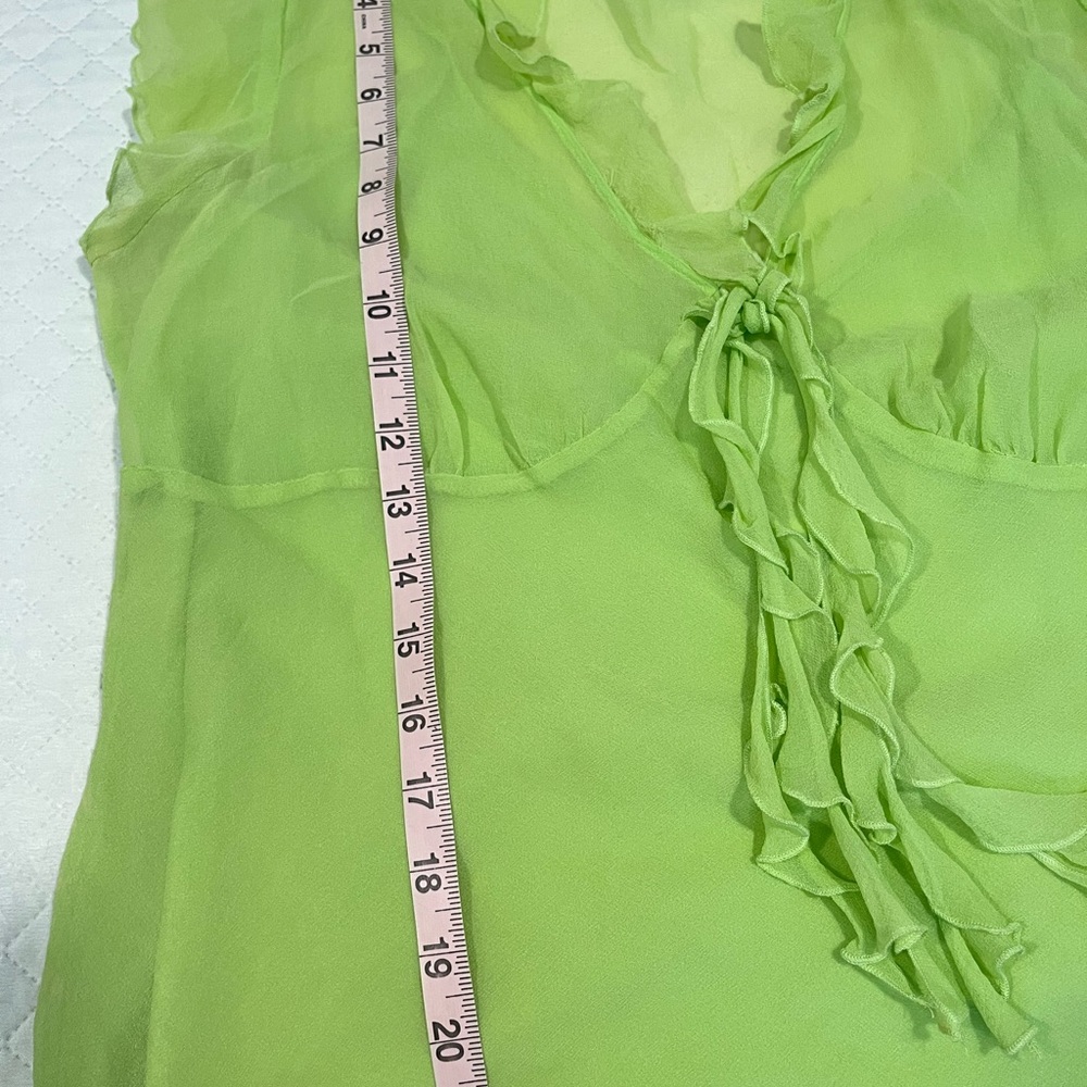 Worthington Lime Ruffle Chiffon with inside camsole Blouse - Picture 8 of 10